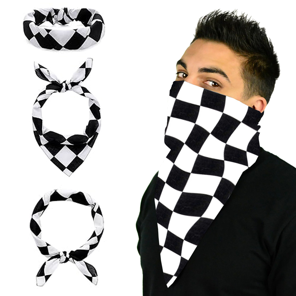 Checkerboard Flag Bandanas Cot - Bandana Blank White recension och pris