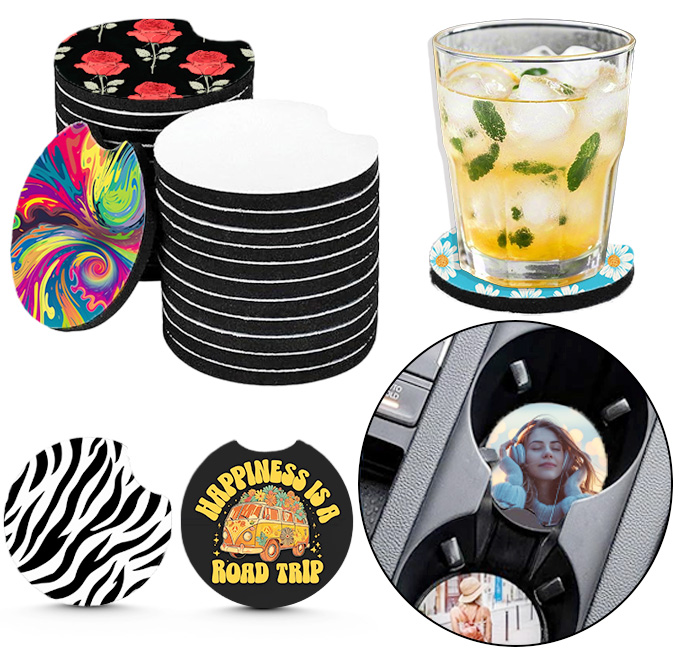 10/20Pcs Sublimation Blank Car - Coaster Sublimation Blank recension och pris