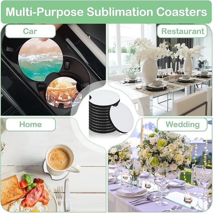 10/20Pcs Sublimation Blank Car - Coaster Sublimation Blank recension och pris