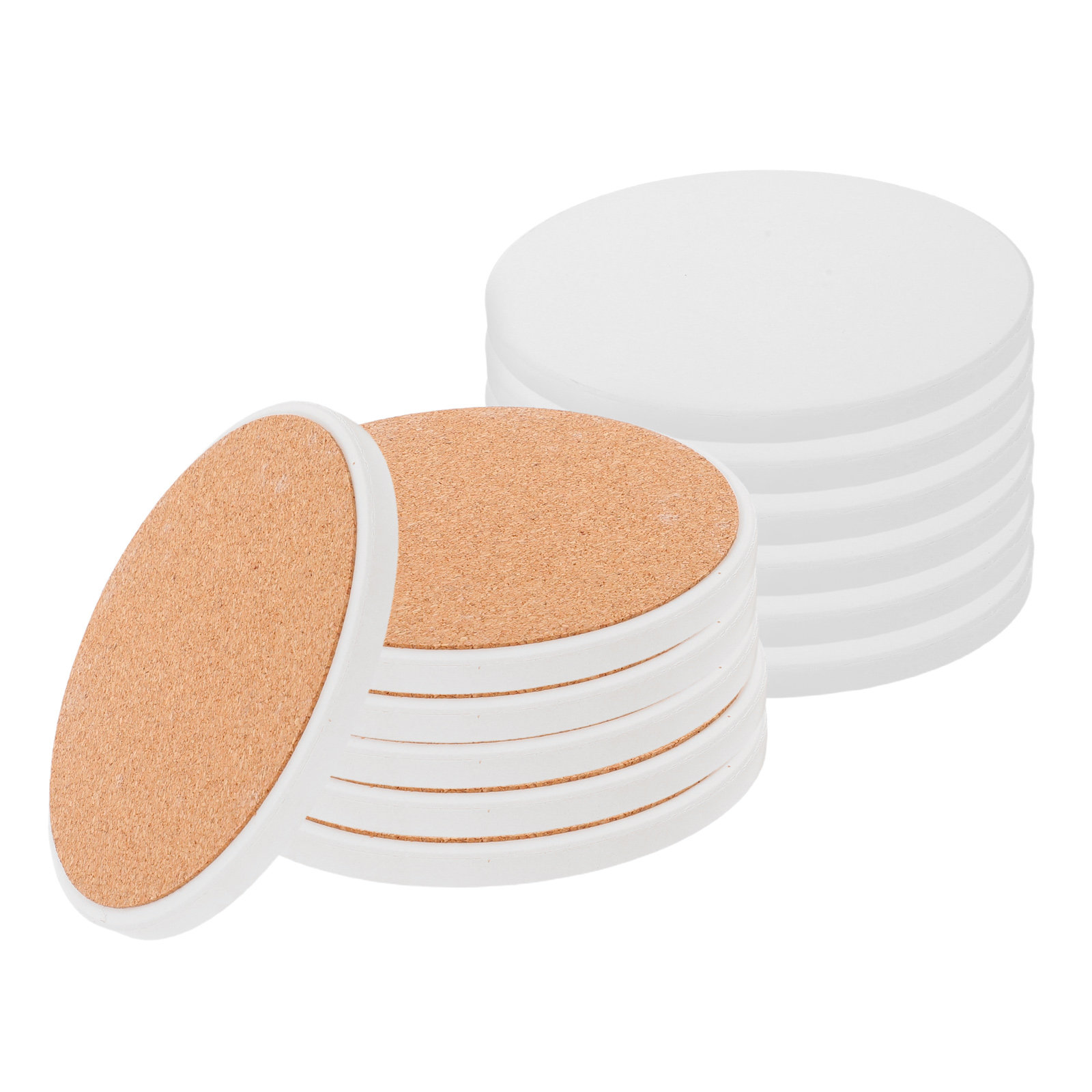 12Pcs White Round Ceramic Coas - Coaster Sublimation Blank recension och pris