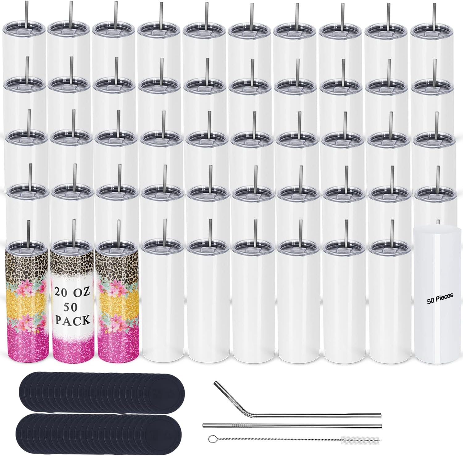 50 Pack Sublimation Tumblers B - Tumbler 20Oz White recension och pris