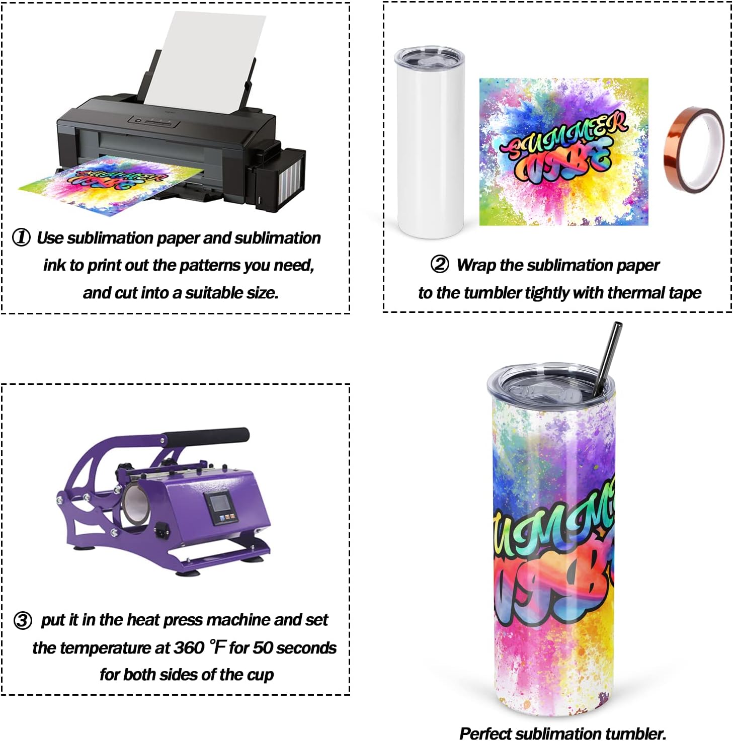50 Pack Sublimation Tumblers B - Tumbler 20Oz White recension och pris